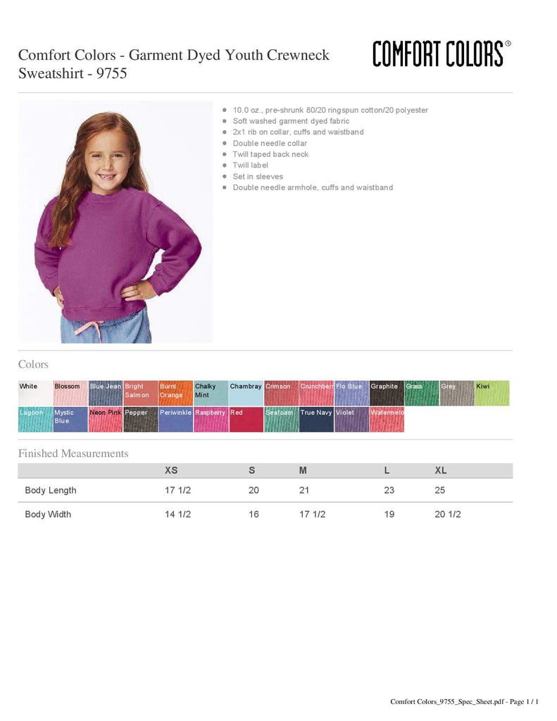 Comfort Colors Youth Sweatshirt Ohsewdarling