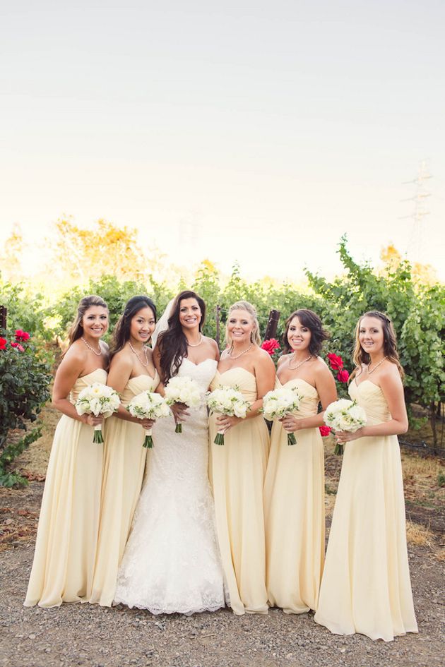 yellow bridesmaid dresses with sleeves