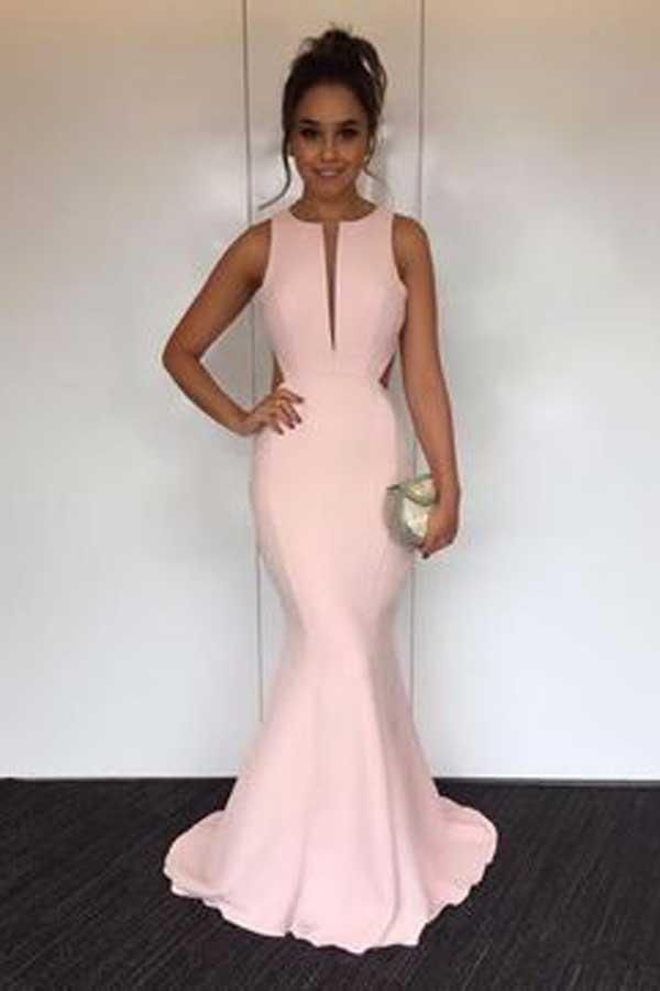 light pink long formal dresses