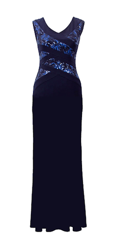 An elegant blue evening dress for women
