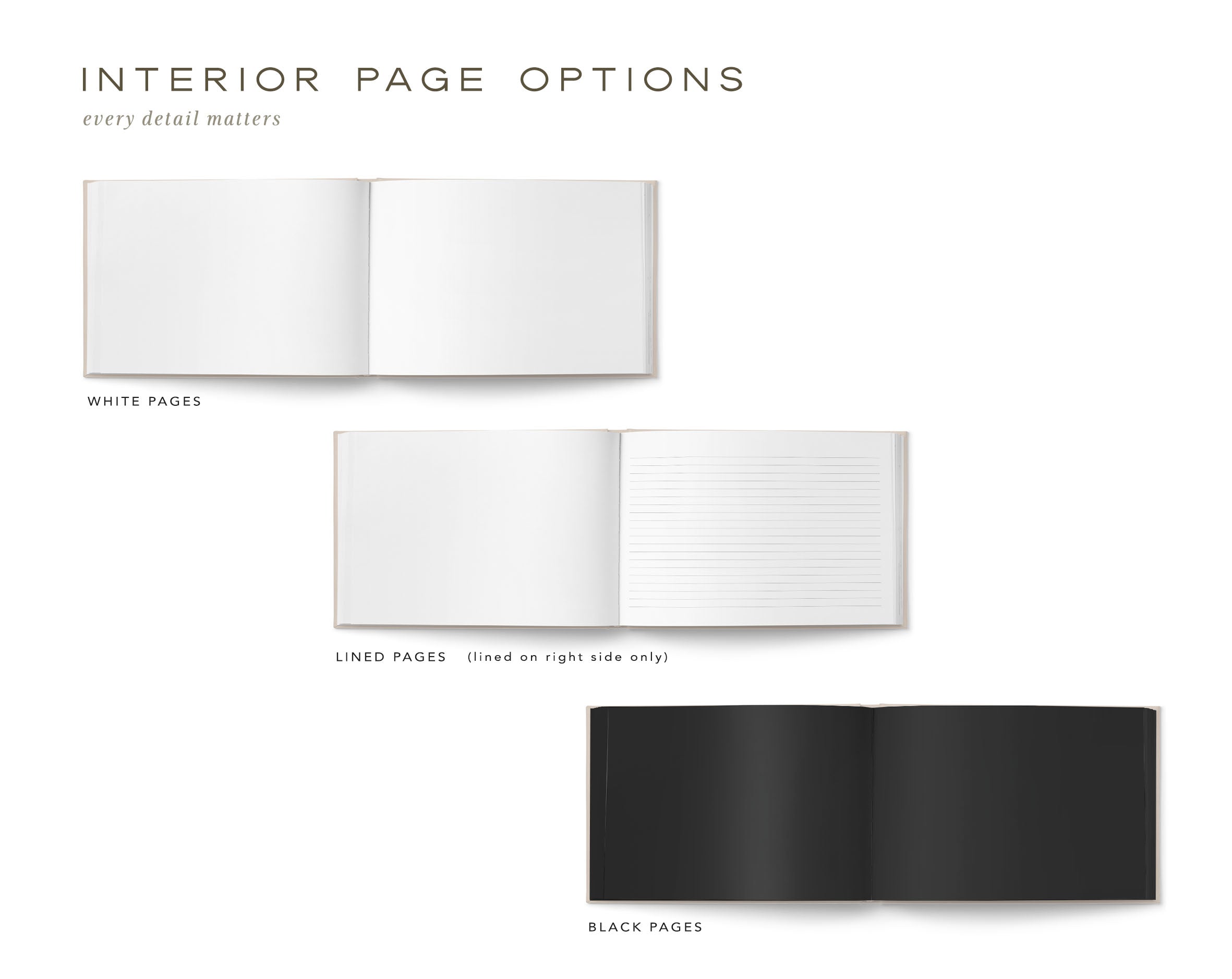 Guest Book Interior Page Options