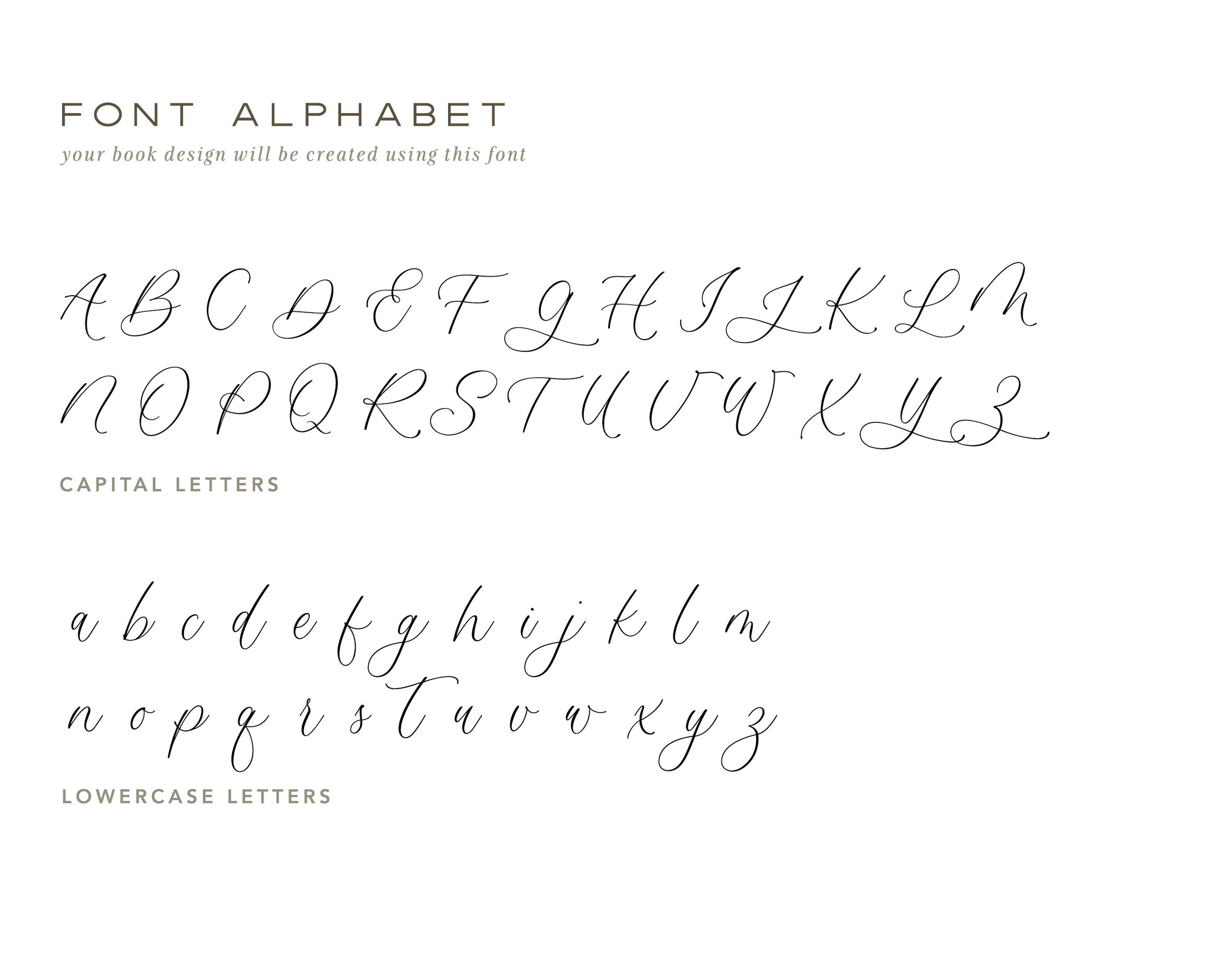 Guest Book Font Alphabet Example