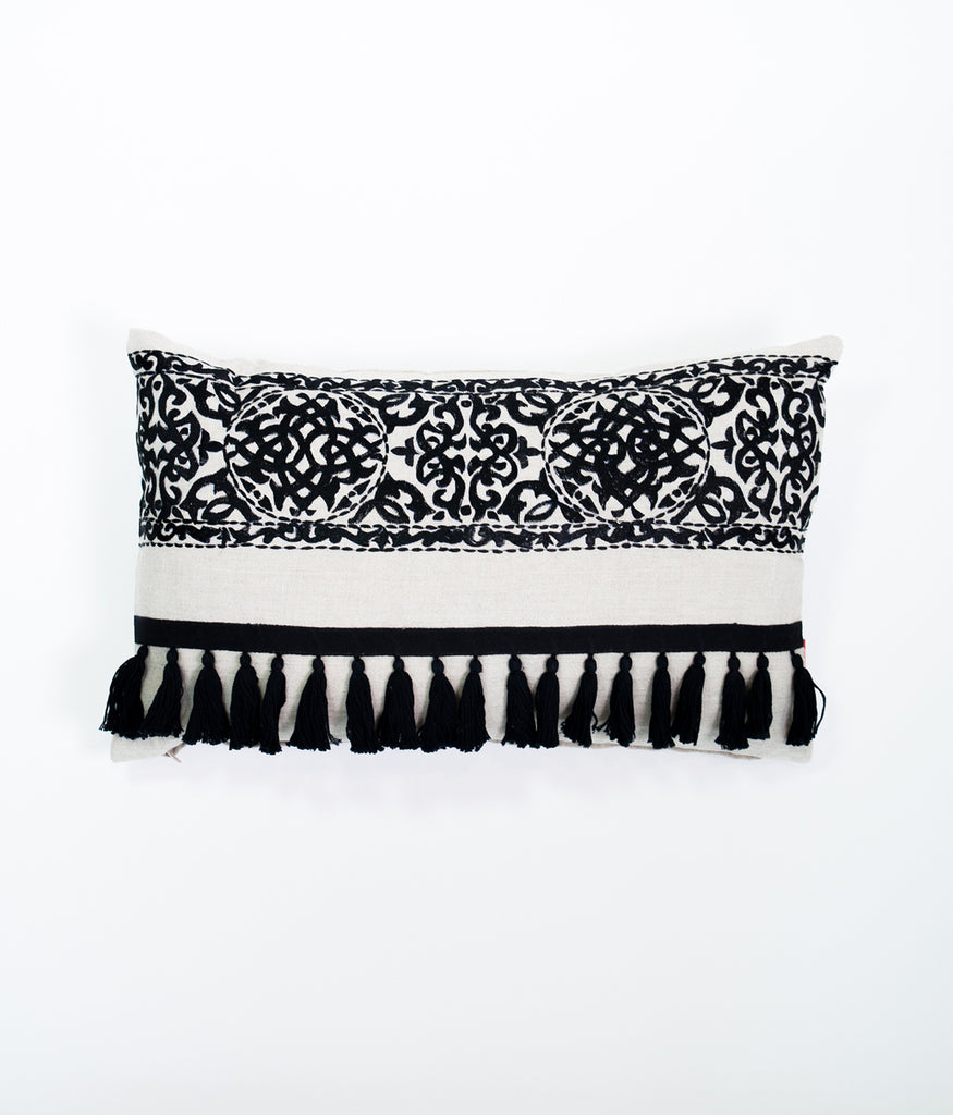 black tassel pillow