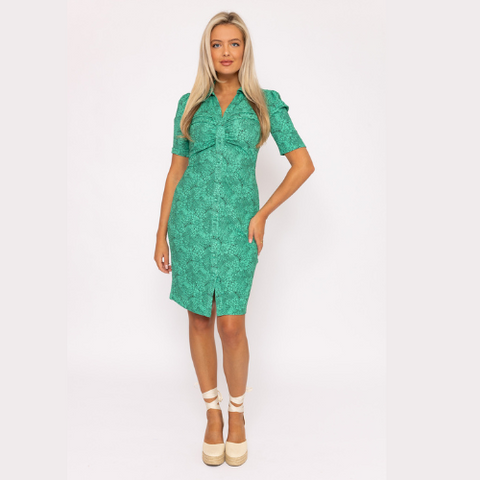 Green Printed Bodycon Dress