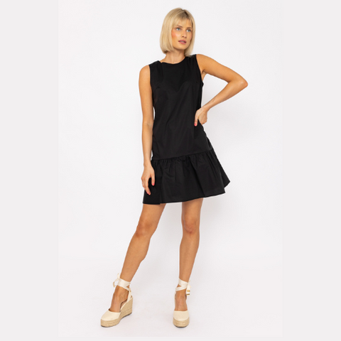 Black Poplin Mini Dress