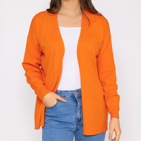 Orange Longline Cardigan