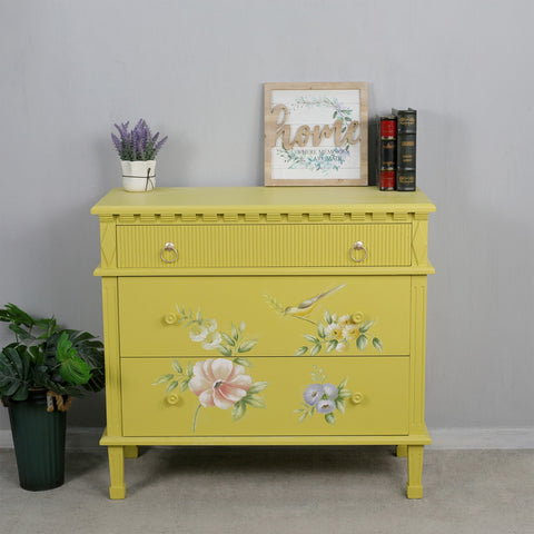 Yelllow chest of drawers