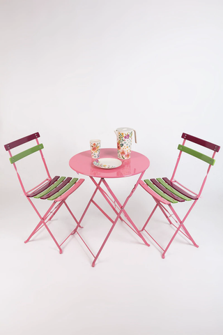 pink bistro set