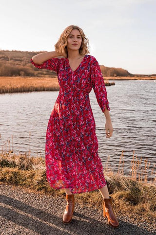 pink floral dress