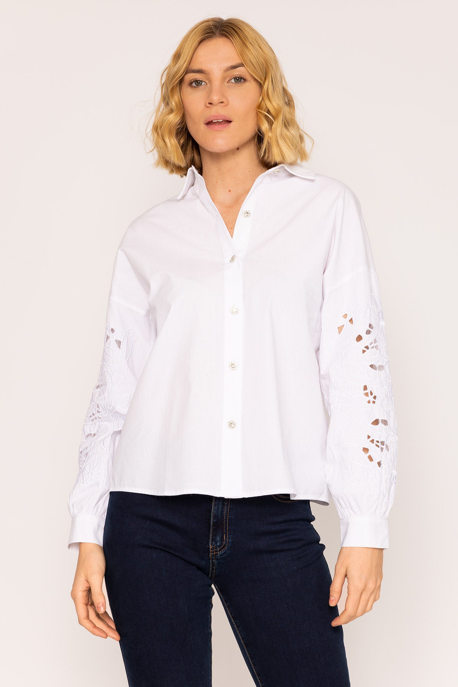 Anglaise Sleeve Blouse in White – Carraig Donn