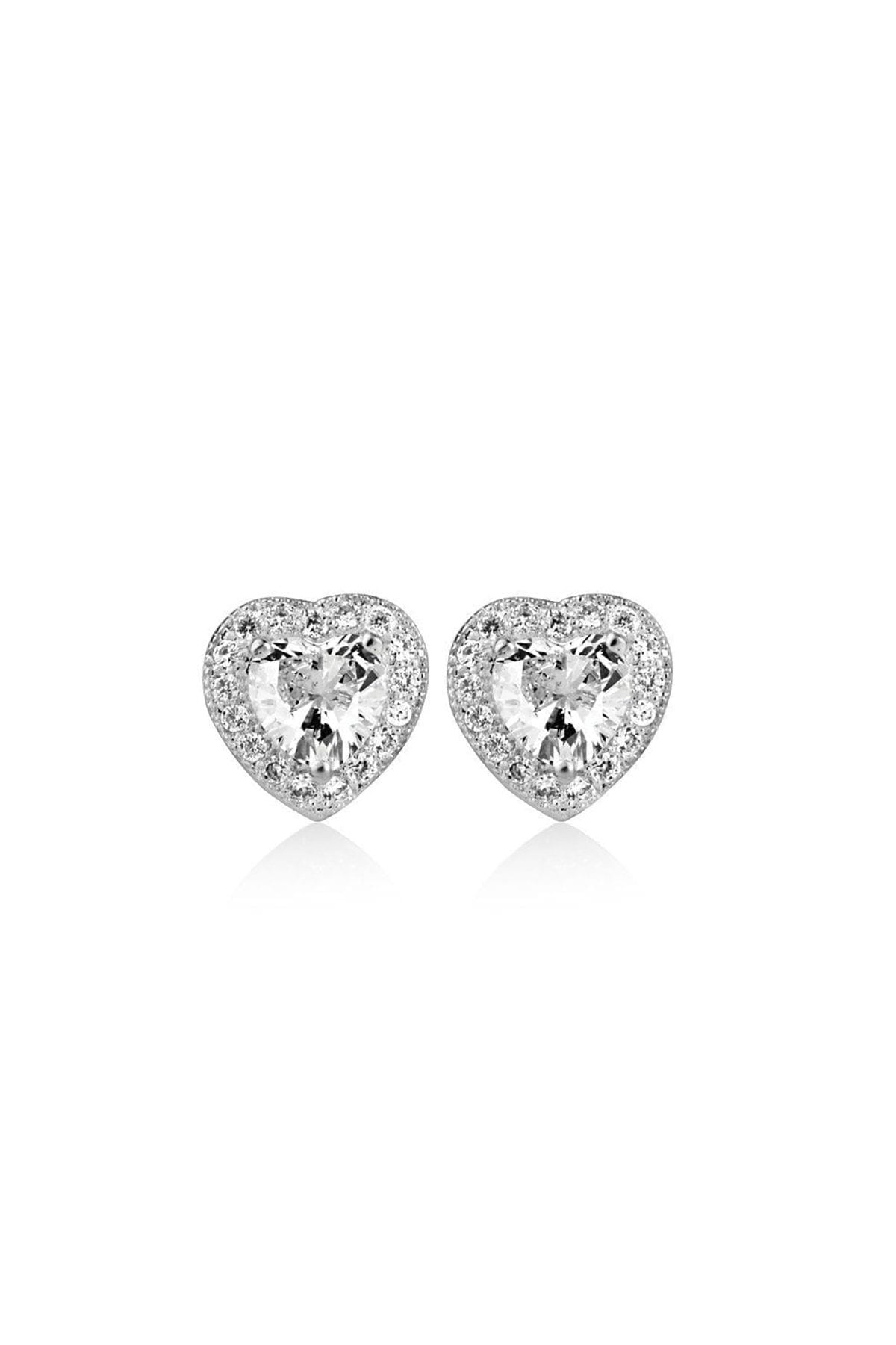 Kingsley Ryan silver gem set 3 stone stud earrings in silver | ASOS