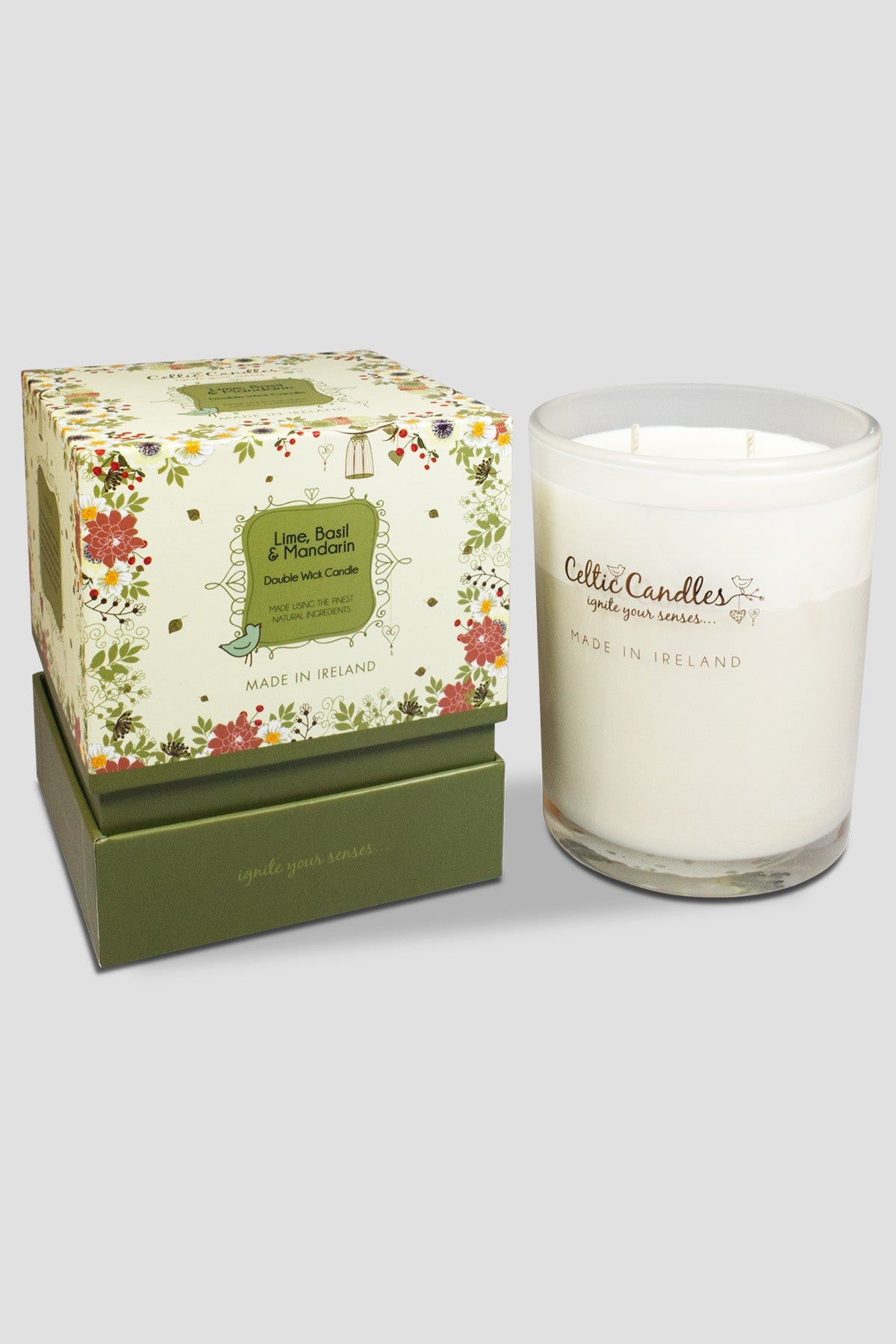 Double Wick Basil Candle | Candles | Carraig Donn