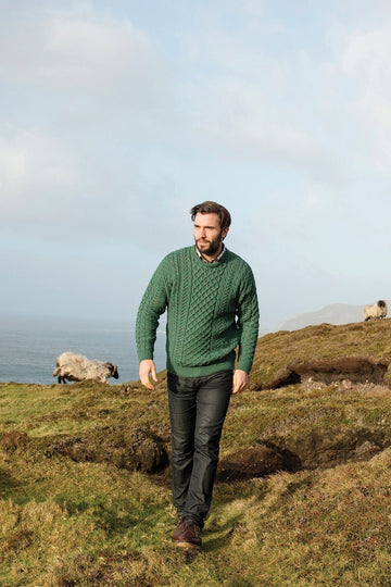 Women's Merino Wool Cowl Neck Sweater in Green – Carraig Donn