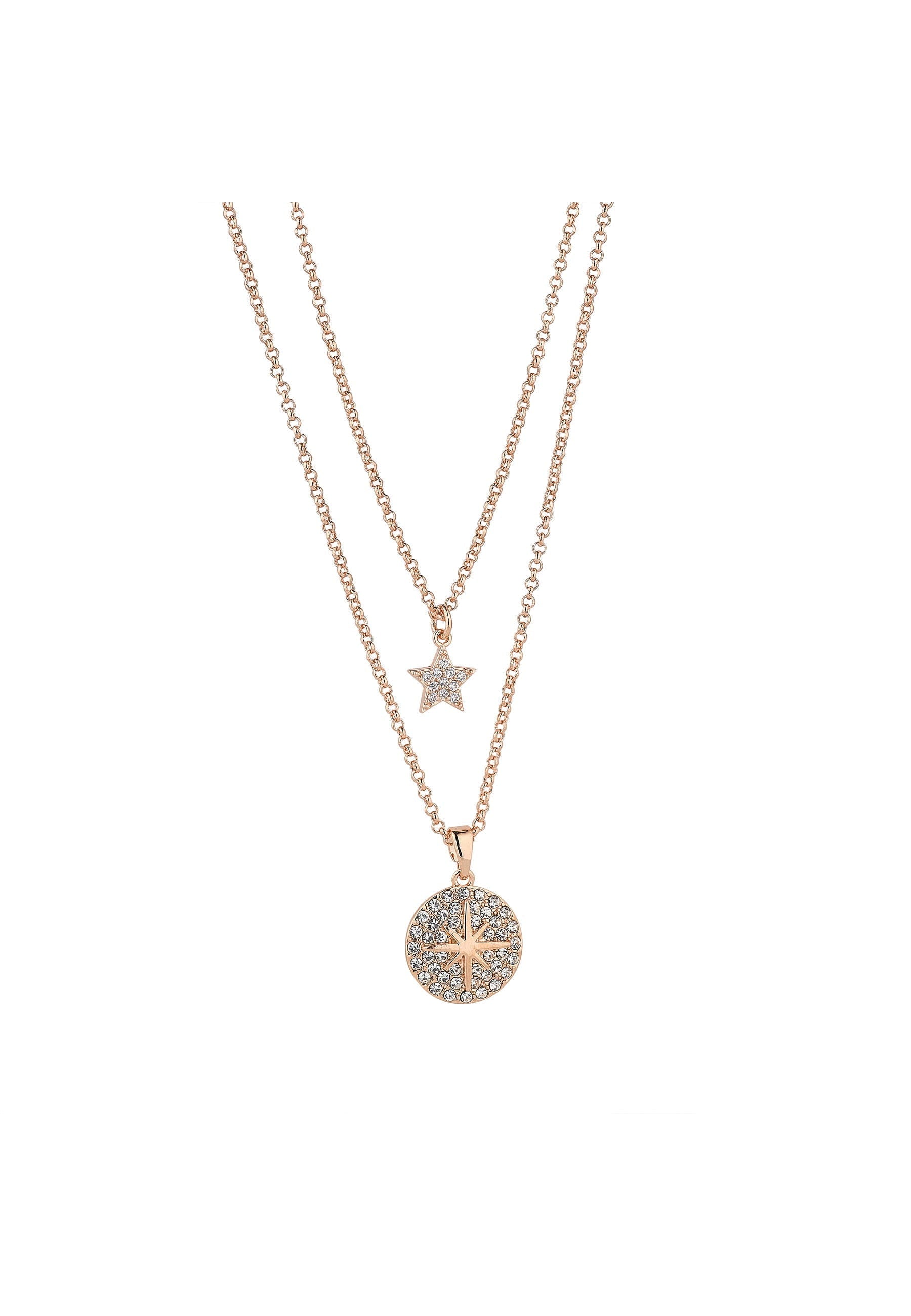 Amazon.com: Dainty Rosegold Layered Necklace for Women - Coin Choker  Necklace for Girls,Ladies,Charm Disk Circle and Cross Pendant Stainless  Steel Mom Necklace: Clothing, Shoes & Jewelry