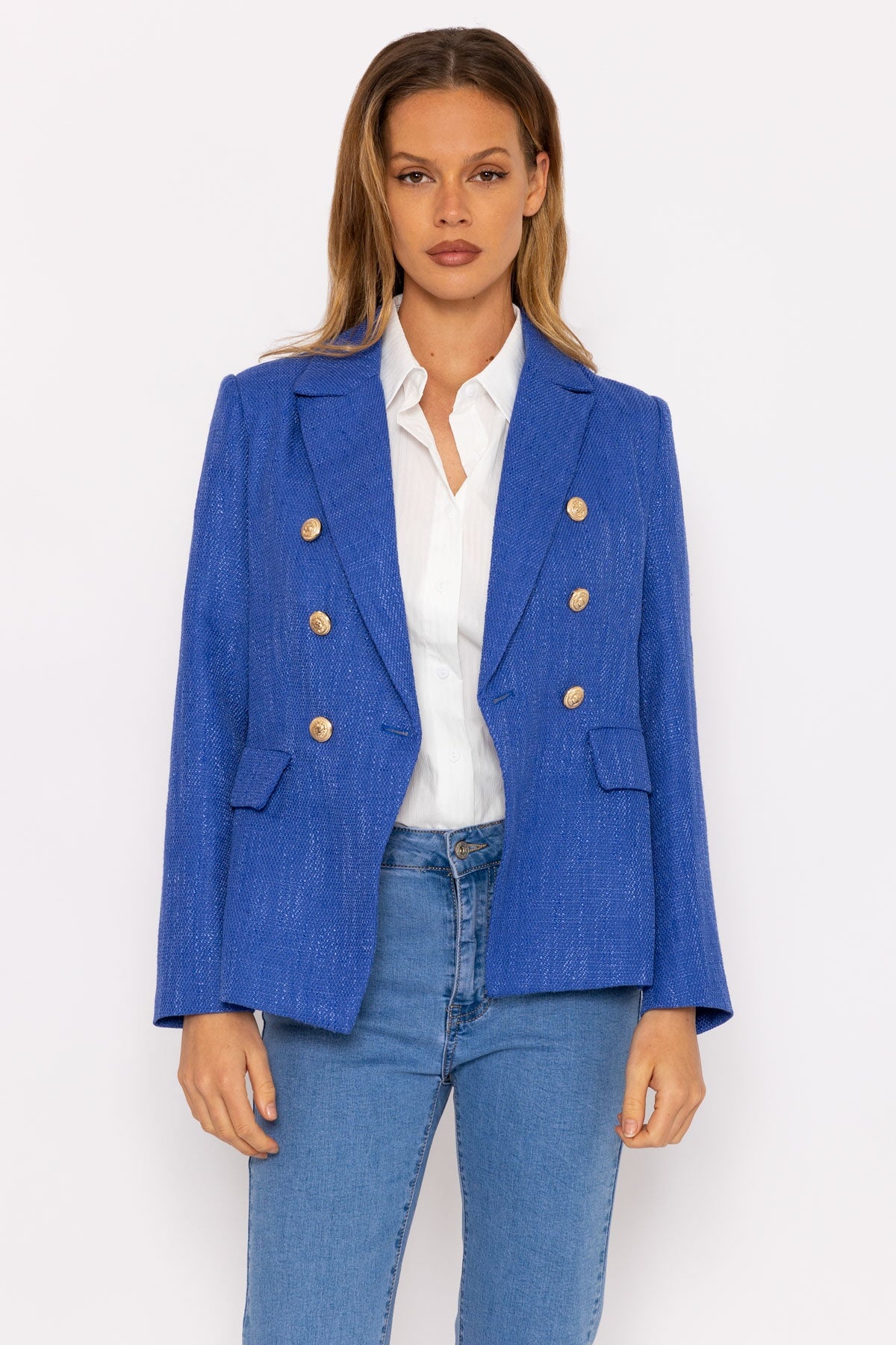 Textured Blazer in Dark Blue Carraig Donn