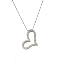 Load image into Gallery viewer, Large Open Heart Necklace,Pave Heart Necklace - Topaz Jewelry

