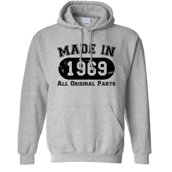 Made In 1969 All Original Parts Grey Hoodie – Shirtbox