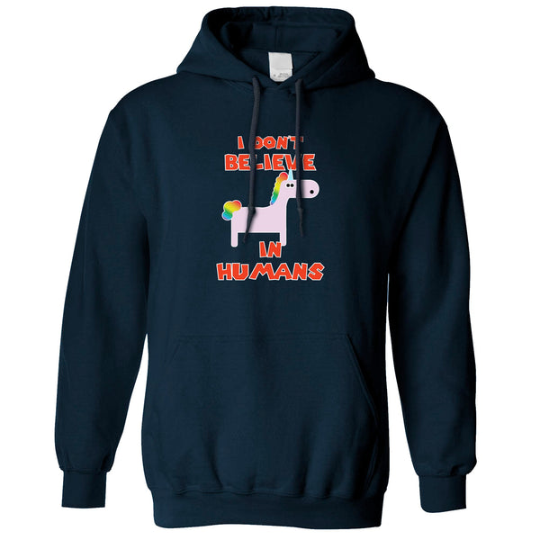 Novelty Unicorn Hoodie I Don't Believe In Humans – Shirtbox