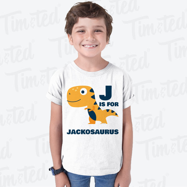 J is for Jack-saurus Dinosaur Kids T Shirt – Shirtbox