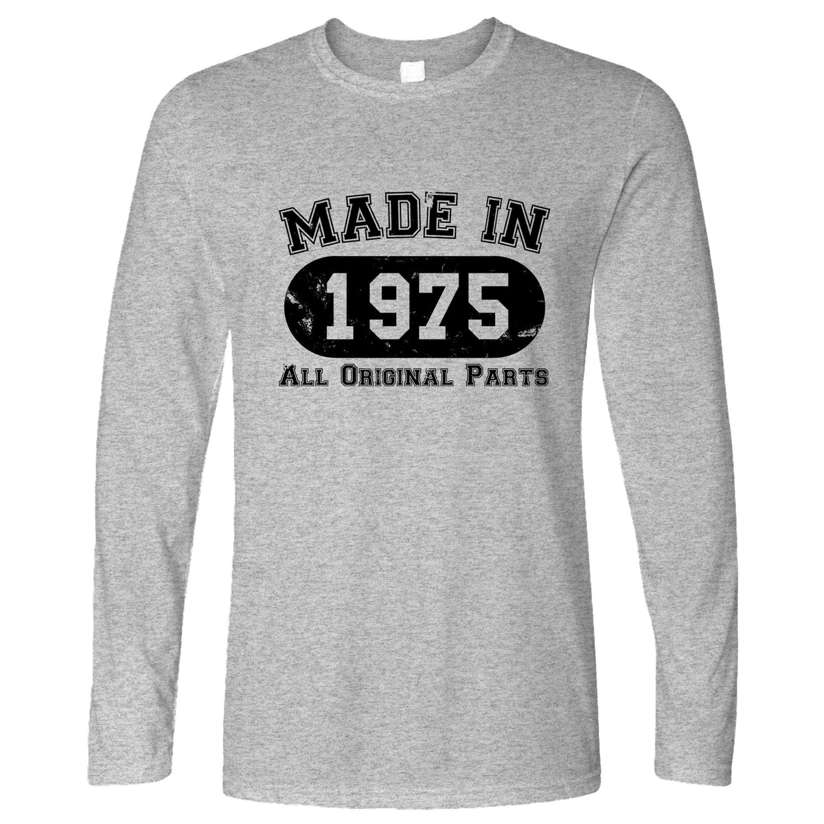 Made In 1975 All Original Parts Deep Red Long Sleeve - Shirtbox