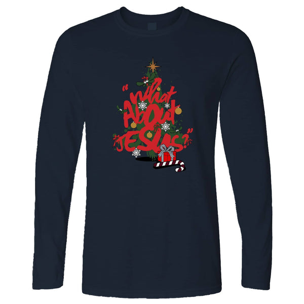 Christmas Long Sleeve What About Jesus Graffiti T-Shirt - Shirtbox