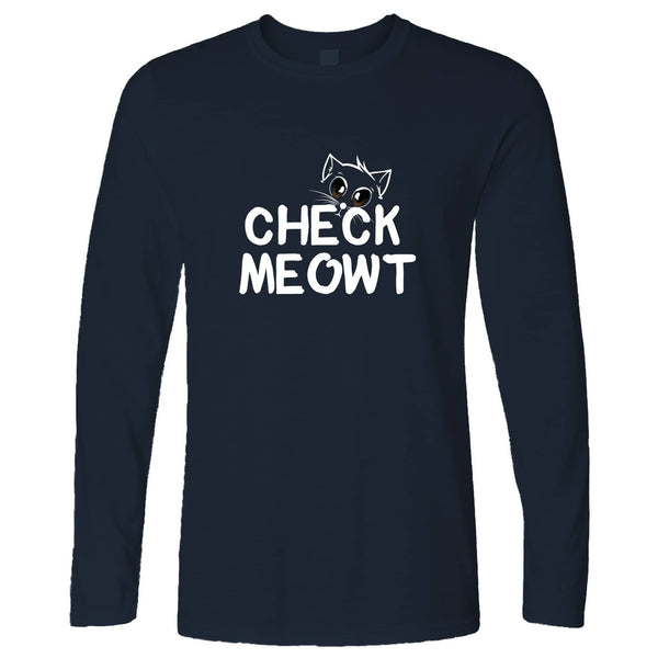 Novelty Pet Long Sleeve Check Meowt Cat Slogan T-Shirt – Shirtbox