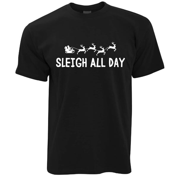 Joke Christmas T Shirt Sleigh Slay All Day Pun Novelty – Shirtbox