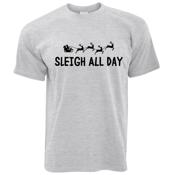 Joke Christmas T Shirt Sleigh Slay All Day Pun Novelty – Shirtbox