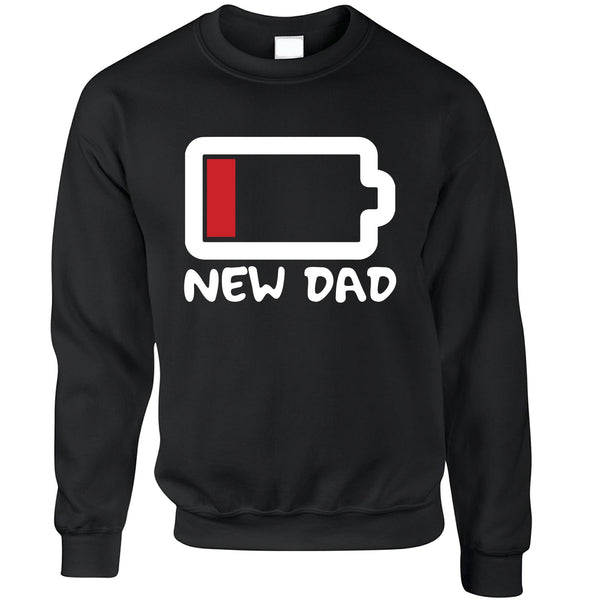New Dad Jumper Low Battery Remaining Novelty Joke Sweatshirt Sweater
