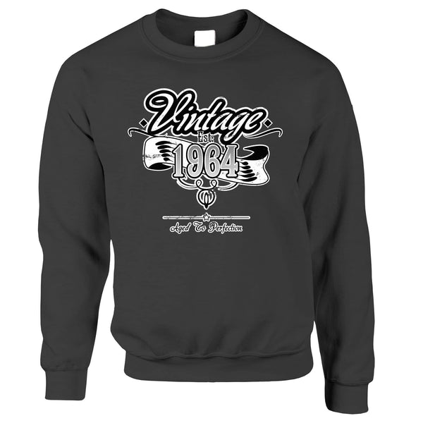 Birthday Jumper Vintage Est 1964 Aged To Perfection Sweatshirt Sweater ...