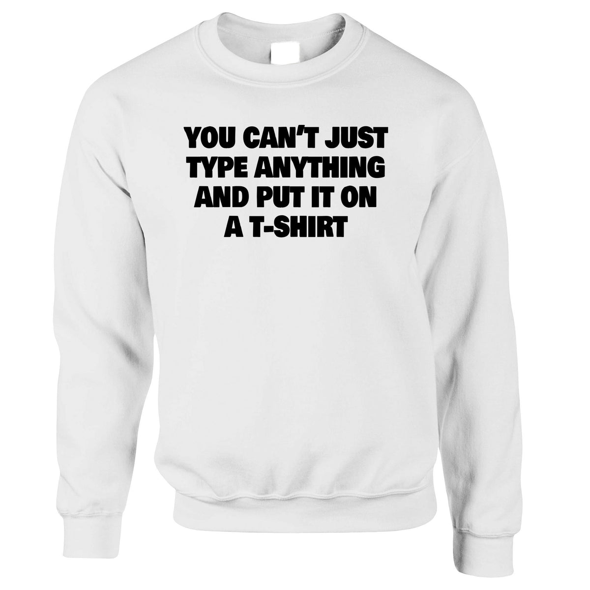 You Can't Just Put Anything On A Jumper Novelty Joke Sweatshirt Sweate ...