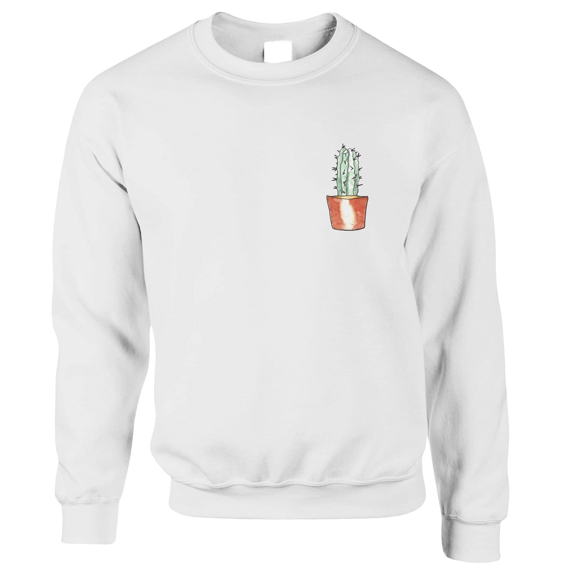 Cute Plant Jumper Drawn Cactus Art Pocket Print Sweatshirt Sweater ...