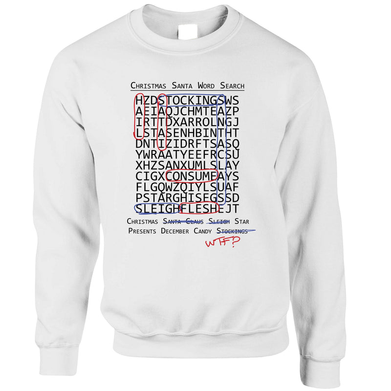 Halloween Christmas Jumper Crossword Hidden Words Sweatshirt Sweater