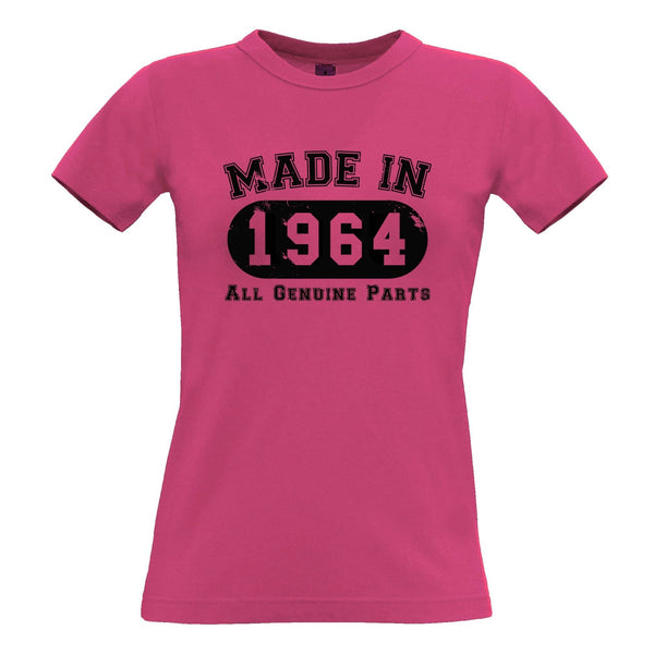 Birthday Womens T Shirt Made in 1964 All Genuine Parts - Shirtbox
