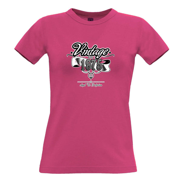 Birthday Womens T Shirt Vintage Est. 1975 Aged To Perfection – Shirtbox