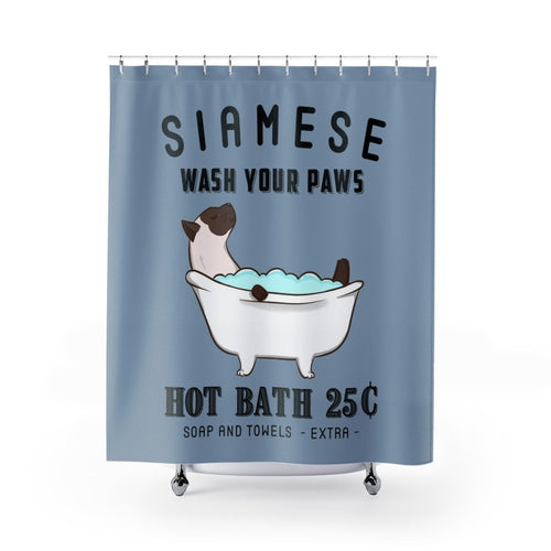 Siamese Cat Shower Curtain Bathroom Decor The Pawster