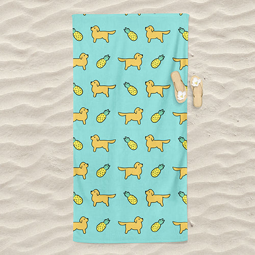 Golden Retriever Beach Towel Dog Beach Blanket Bath Towel