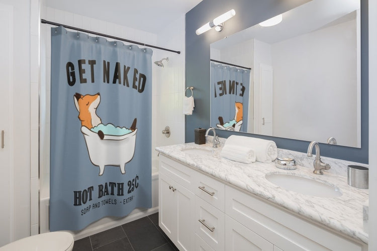 Get Naked Fox Shower Curtain Bathroom Decor The Pawster