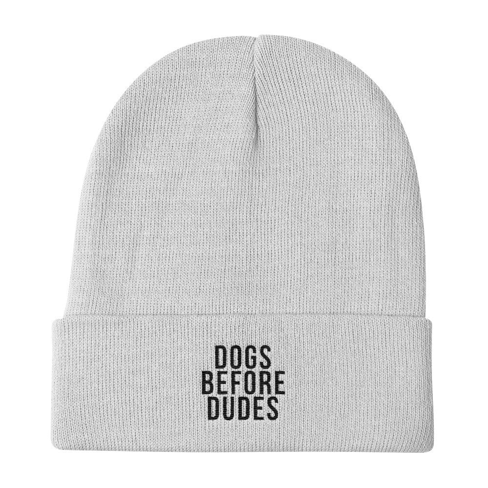 Download Dogs Before Dudes Knit Beanie Hats For Men Women Dog Winter Beanies The Pawster