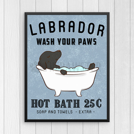 Labrador Retriever Wall Art Print Black Lab Dog Bathroom Wall Decor The Pawster