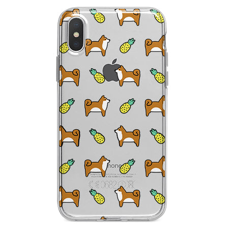 Pineapple Shiba Inu Dog Clear Iphone Case For Iphone X 8 8 Plus 7 6 5 Se