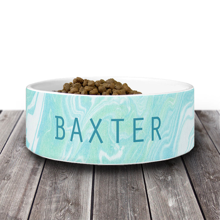 teal dog bowls