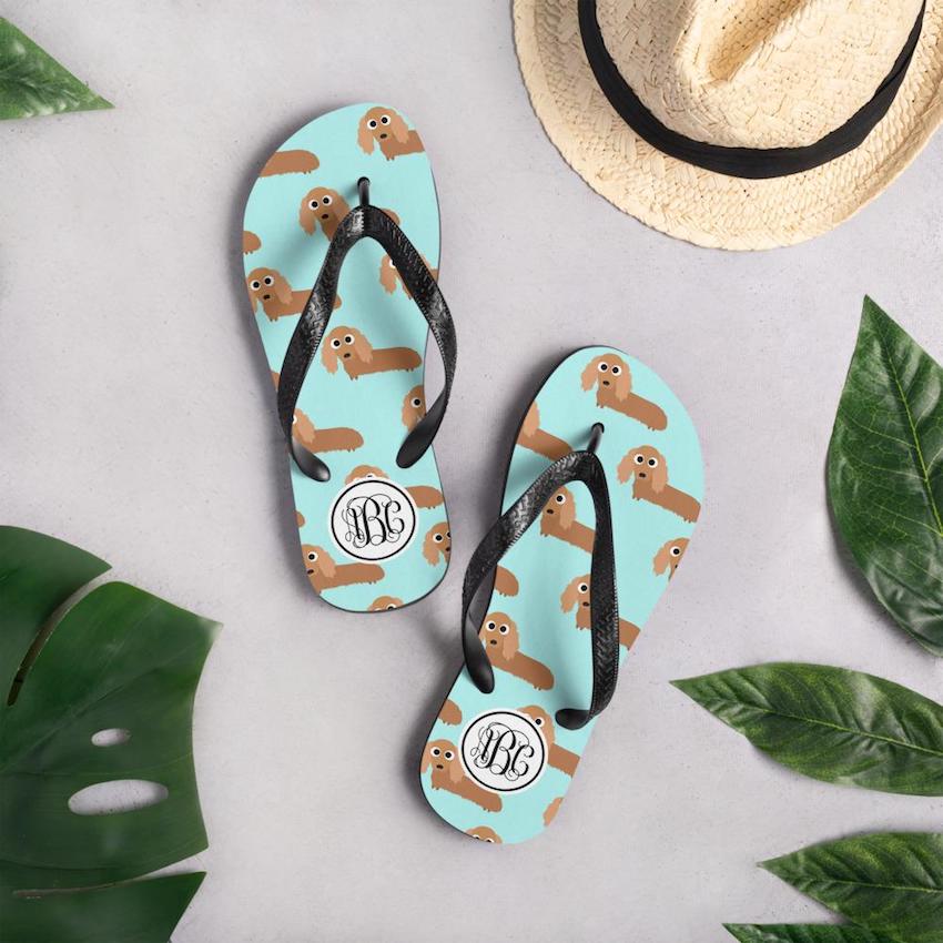 monogrammed flip flops personalized flip flops