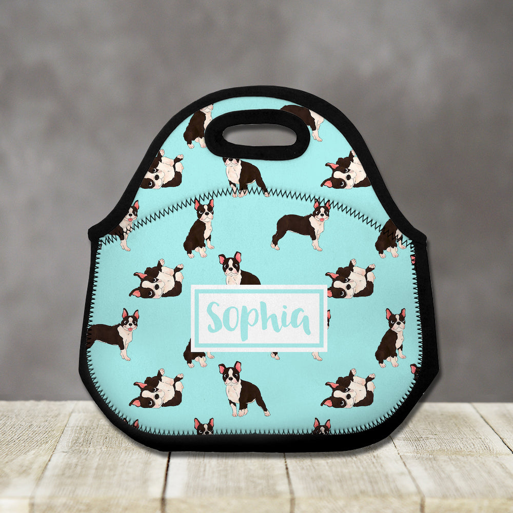 boston terrier lunch bag