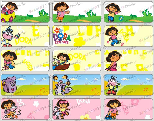 Medium Dora Name Stickers – StickerPrint.sg
