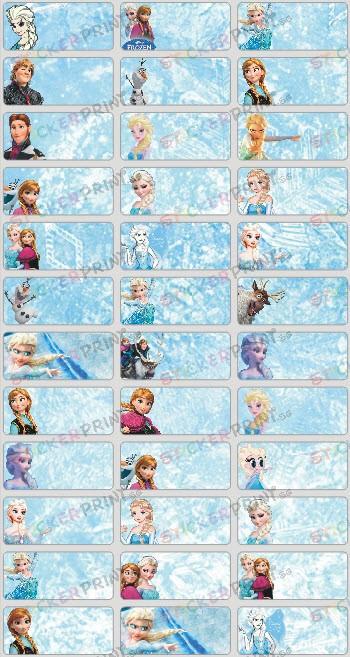 Medium Frozen Name Stickers – StickerPrint.sg