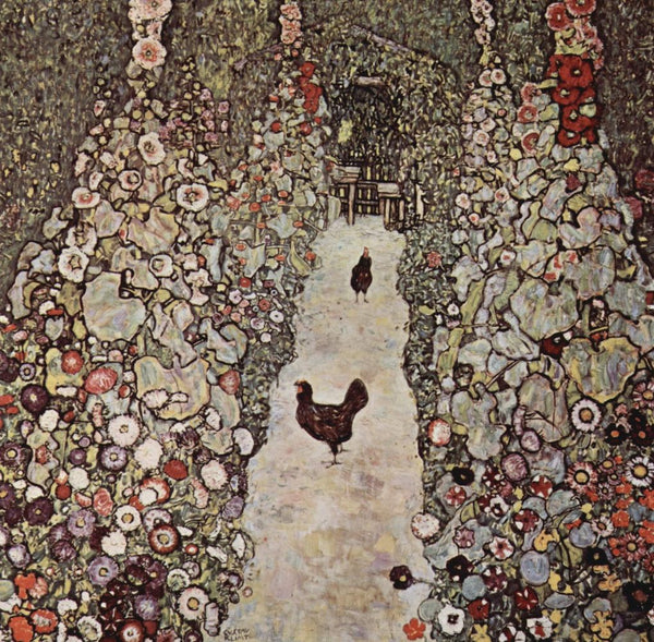 Gustav Klimt Garden Path with Chickens