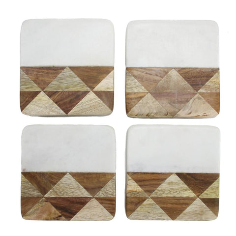 Marble and Wood Coasters