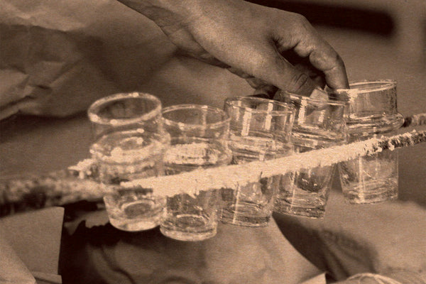 Recycled Moroccan Water Glasses in the factory
