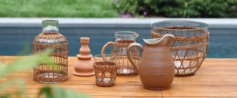 woven rattan glassware made in Vietnam